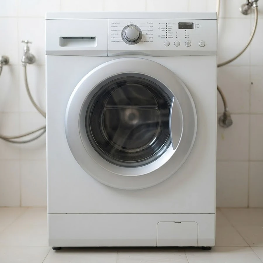 LG washing machine being serviced at a customer's home